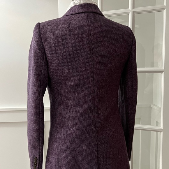 Best Price New Herringbone Chevron Parke Wool Blazer lavender luxury wool - Picture 4 of 7